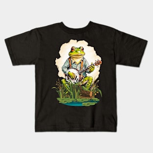 Frog Playing A Banjo Kids T-Shirt